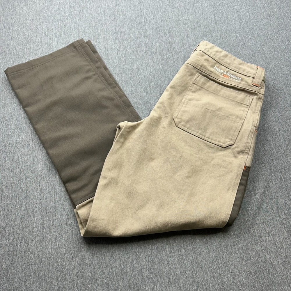Field and Stream Canvas Briar Brush Pants Mens 32x31 Brown Hunting Outdoor